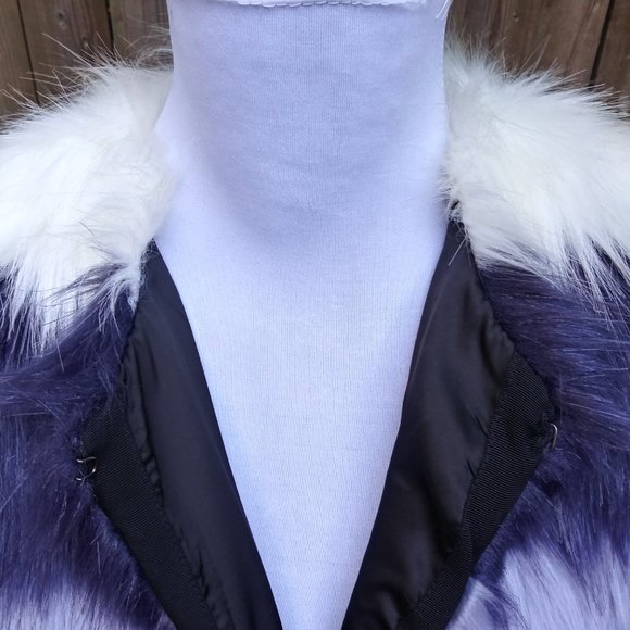 ZARA Blue Ombré faux fur Jacket M - Picture 6 of 7